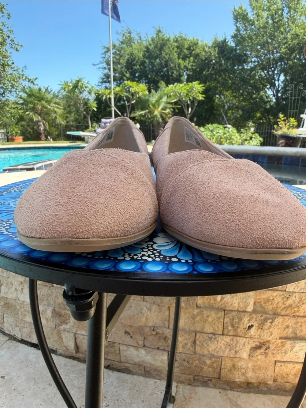 Toms Women's Suede Pointed Flats in Blush Tan